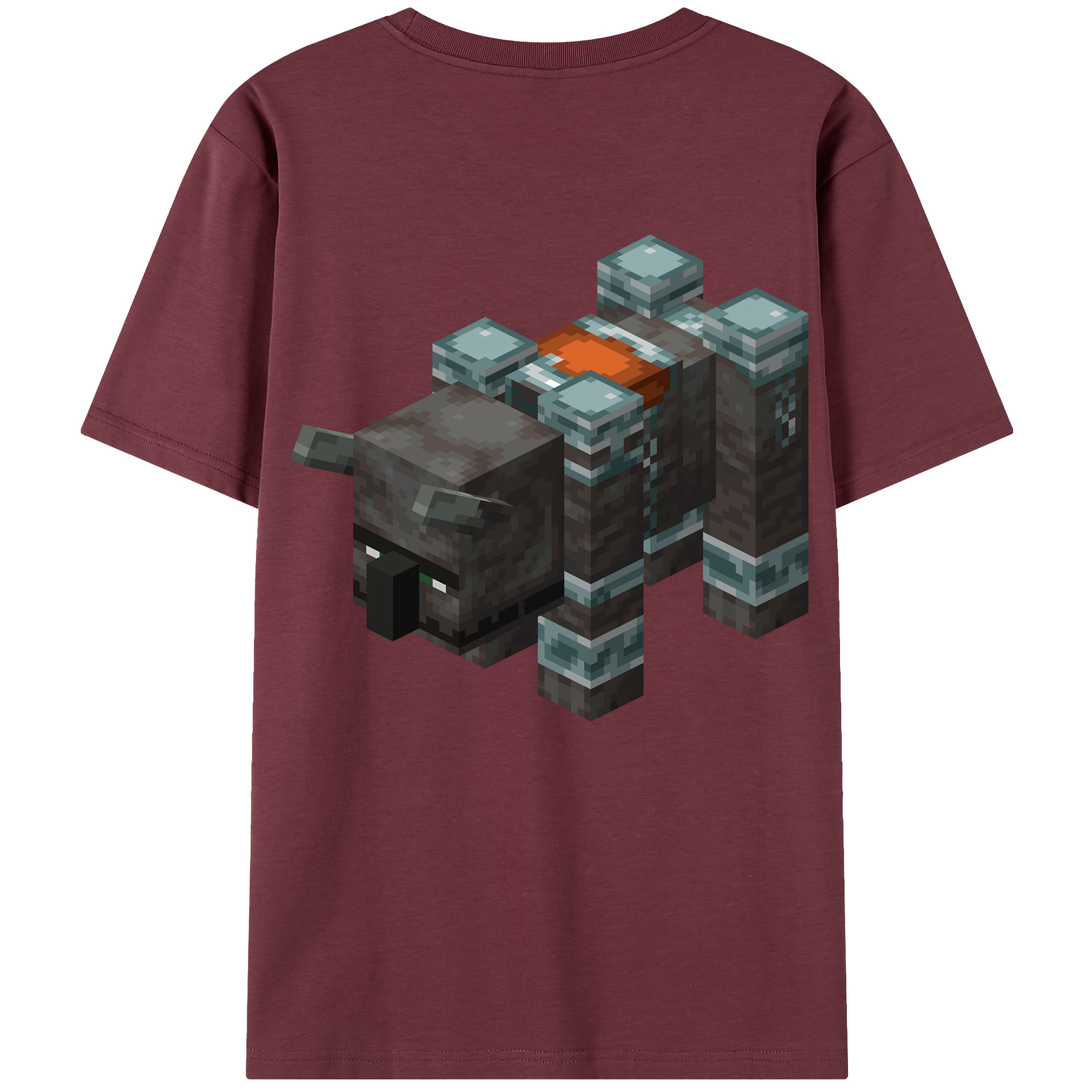 （画像用） マインクラフト ブロックの世界 Minecraft MC Block world 綿100％半袖Tシャツ（背面プリント）